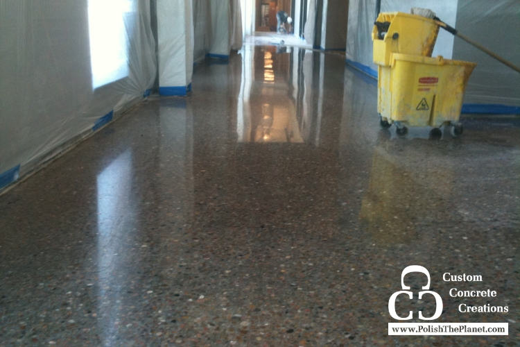 Caring for decorative concrete floors