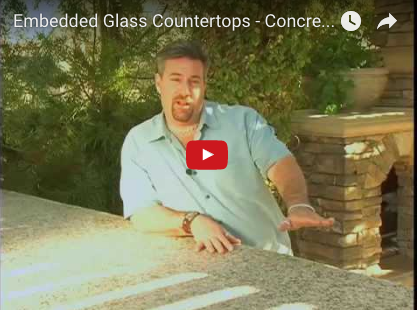 Concrete Countertops Embedded with Glass