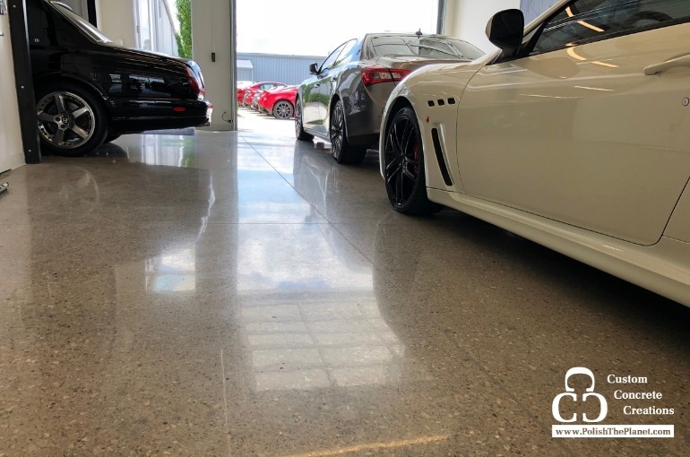 Polished concrete for commercial showrooms and car dealerships