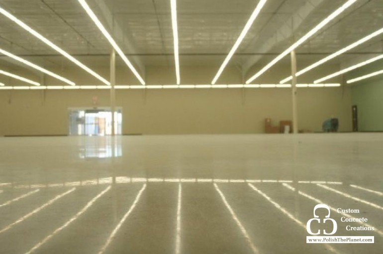 Levels of polished concrete floors